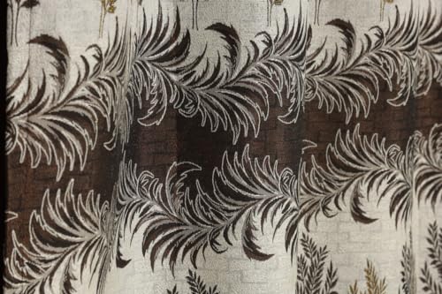 Image of Exporthub Jacquard Jute Curtains 9 feet Long Set of 2 Piece Brown Room Darkening Eyelet Long Door Curtain - for Living Room and Bedroom (EHSPR975 94)