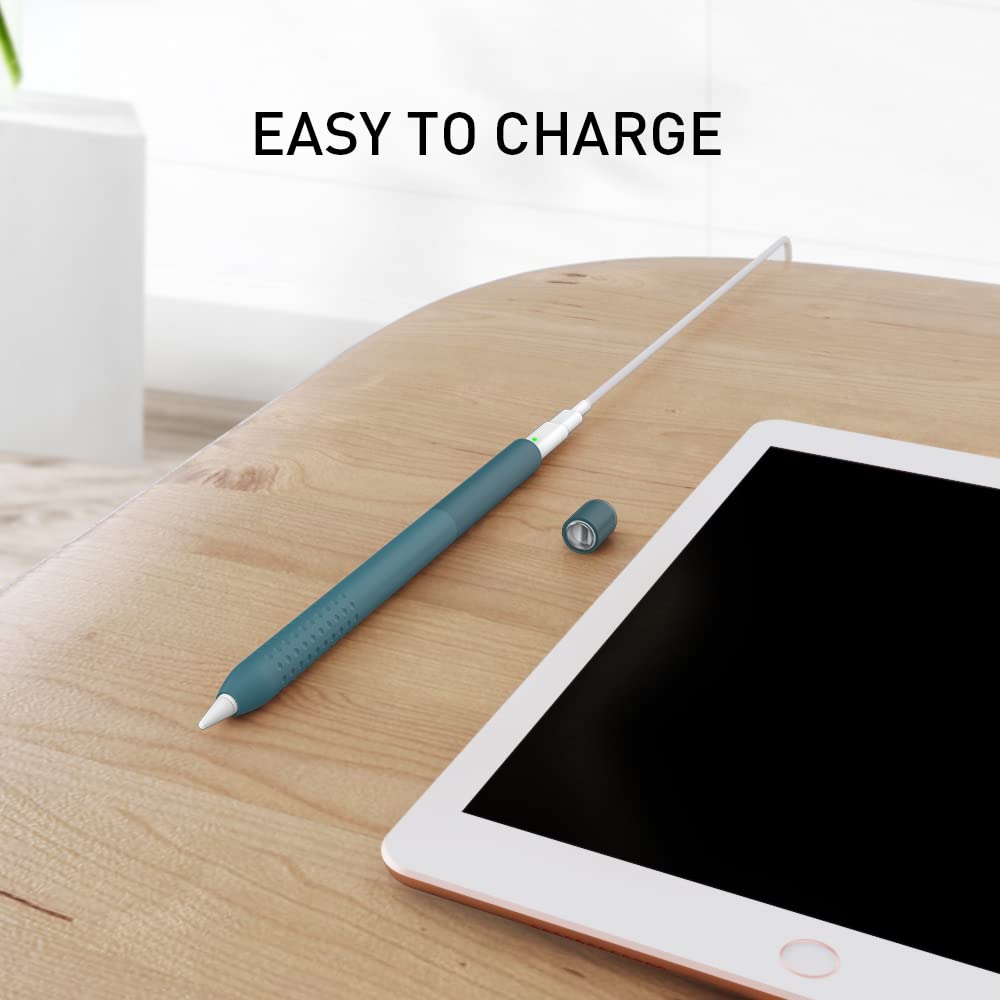 Delidigi Etui na Apple Pencil 1. generacja, silikonowy pokrowiec w kolorze gradientu akcesoria do uchwytu na rękojeść kompatybilne z Apple Pencil 1. generacji (głęboki zielony)