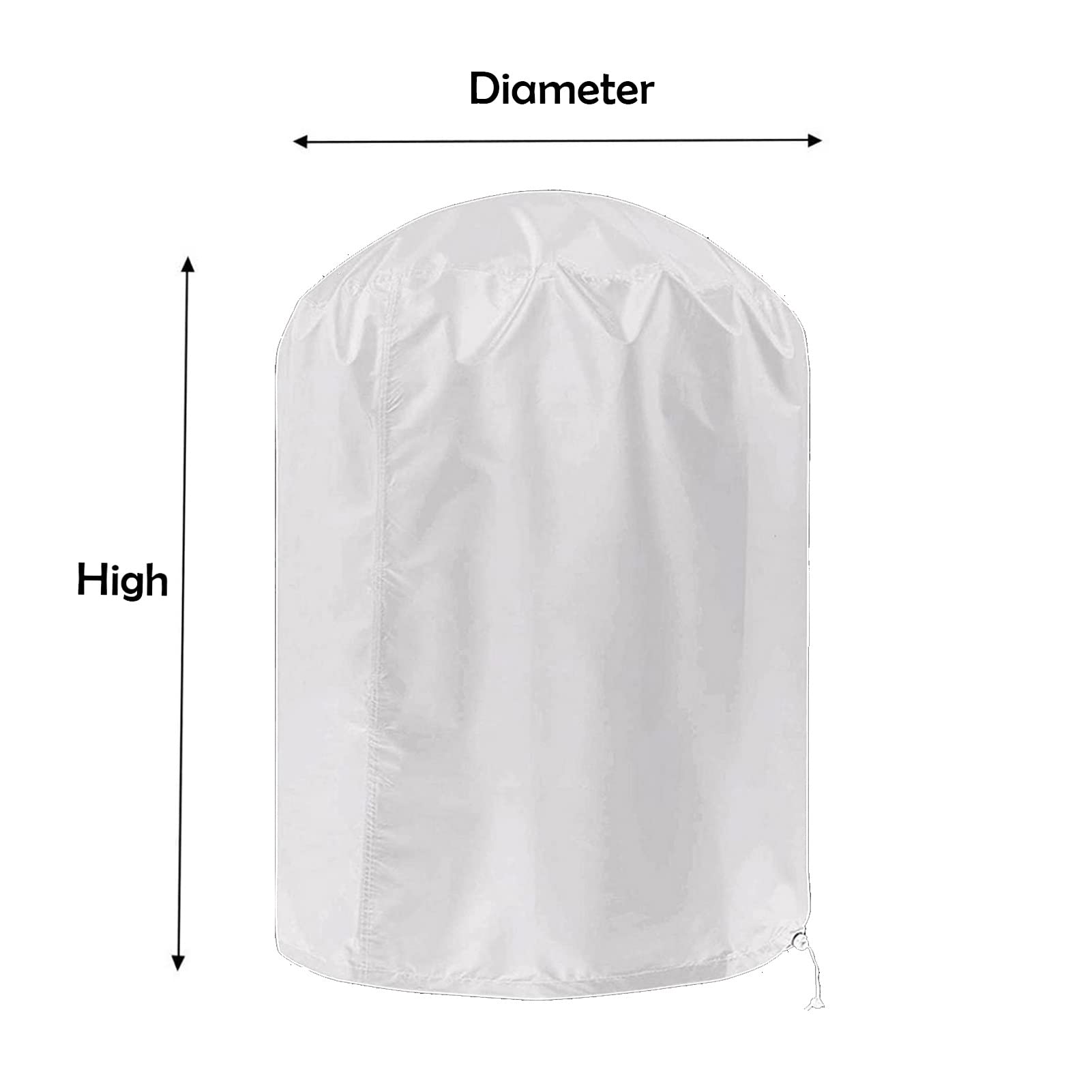 AWSAD Funda Barbacoa Exterior Impermeable Funda Protectora BBQ Redonda Cubierta para Barbacoa Anti-Lluvia, Anti-Nieve, Anti-Polvo, se Adapta a La Mayoría de Las Parrillas