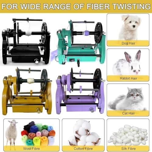 Compact Electric Wool Spinner | 12V Yarn Wheel Machine | 4oz Fiber Capacity | Adjustable Speed 0-800RPM | Ideal for Knitting & Weaving Projects