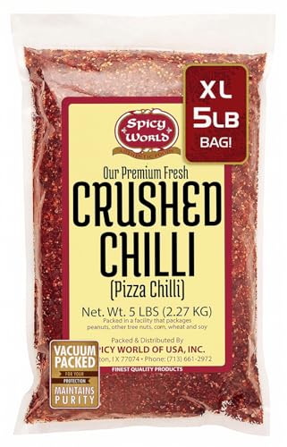 Crushed Red Pepper Flakes 5 Pound Bulk Value Pack...