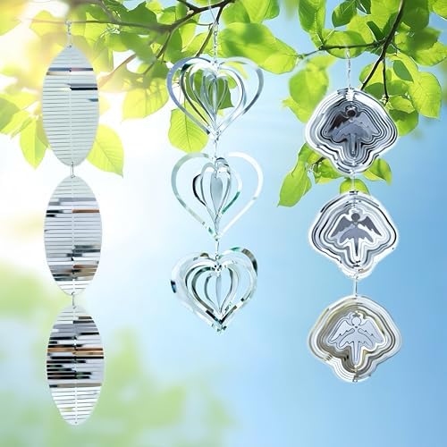 best wind chimes to keep birds away that will surprise you 8 9pcs Metal Bird Scare Repellent Devices Deterrent to Keep Birds Away,Wind Chime Spinners Sculptures reflectors suncatchers to scrae Birds Decor for Outdoor Outside Garden Window Farm Patio