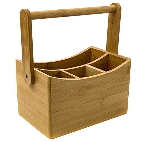 Huswell Bamboo Flatware Caddy Amazon.in Home & Kitchen