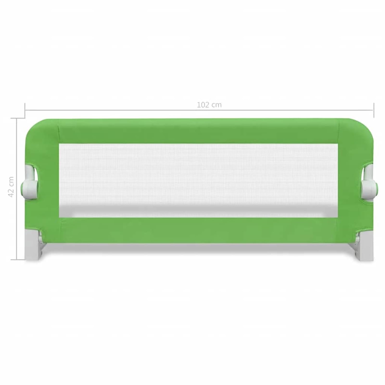 Gecheer Kleinkind-Bettschutzgitter 2 STK Grün 102x42 cm, klappbar, für Kinder- und Einzelbetten, Matratzen 10-20 cm, für 18 Monate bis 5 Jahre, Polyester-Netz, Metallschlauch