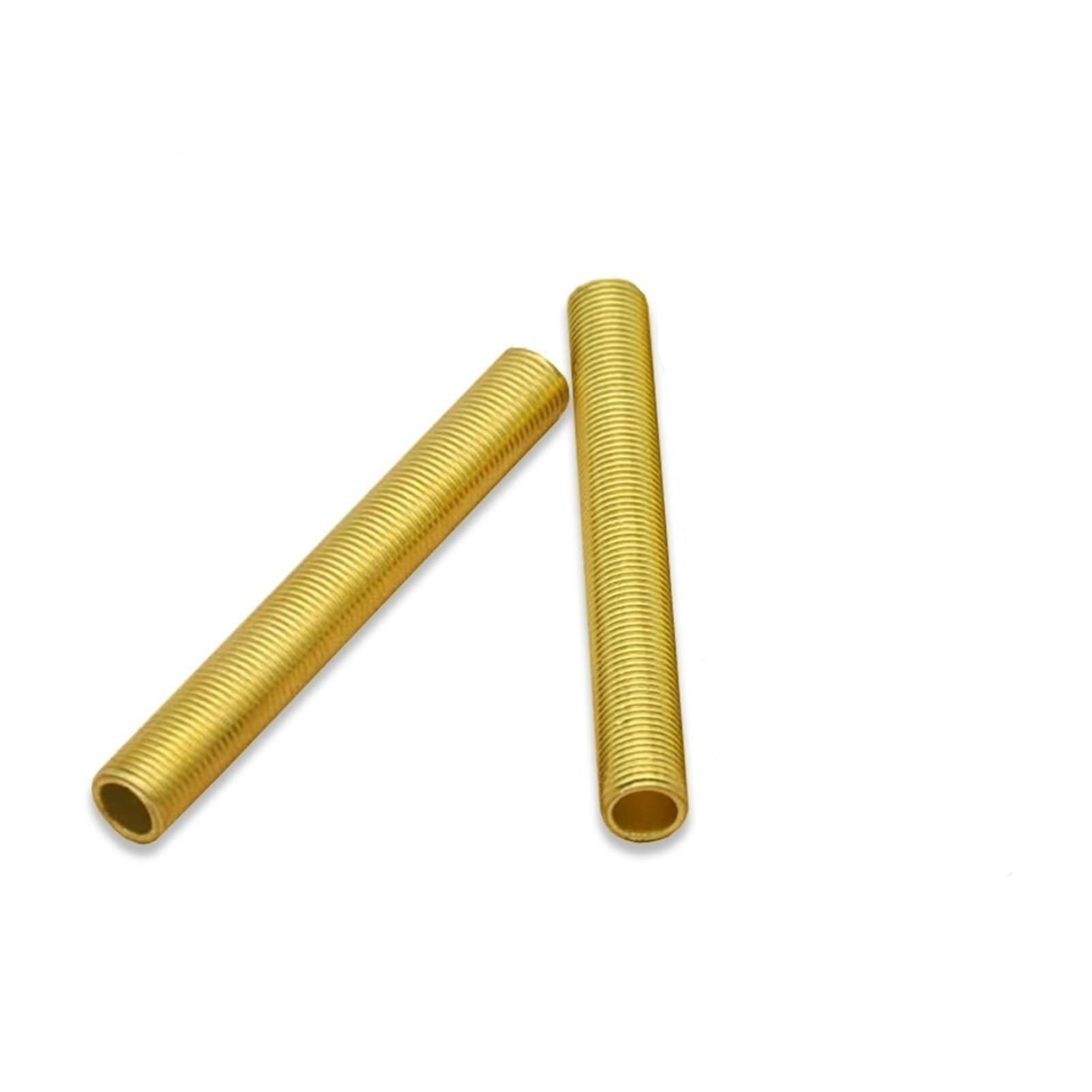 Tube dentaire en laiton M10, dent complète, creux en cuivre, pas de vis, Tube fileté de 1.0mm, for bricolage, lampe de bureau, lampadaire, 2 pièces(20cm)