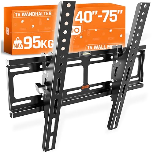 RICOO R09 TV Wandhalterung Fernseher Halterung 40-85 Zoll TV Halterung Flach Slim bis 95 kg VESA 200x200 - VESA 400x400 Wandhalterung Fernseher Wand Fernsehhalterung Neigbar auch 43 55 75 65 Zoll