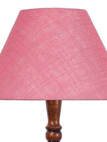 Image of Devansh Pink Jute Conical Wooden Floor lamp -25