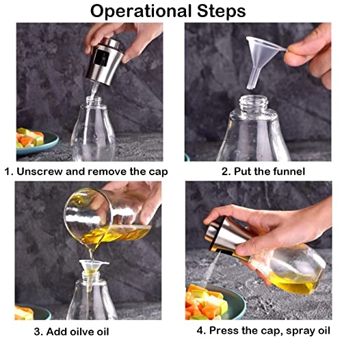 UNUSROOM Öl Sprayer 200ml Öl Sprüher Öl Sprühflasche,Multifunktional Olivenöl Sprüher, Essig und Öl Spender… - Image 6