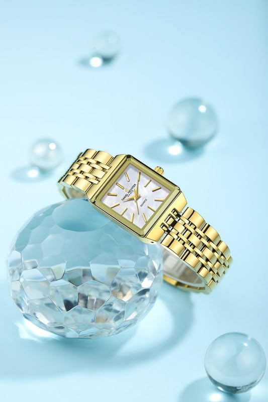 Image of Daniel Hechter Paris Clara Collection Analog Quartz Watch for Women with Square Dial, Metal Case, Stainless Steel Strap and Water Resistant
