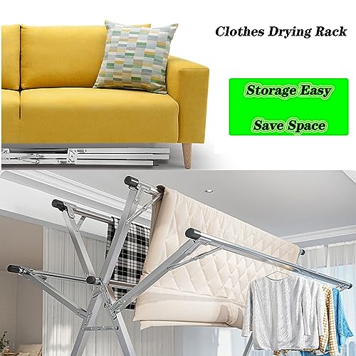 Séchoir à linge de sol compact en inox pour étendre de grands draps - 7