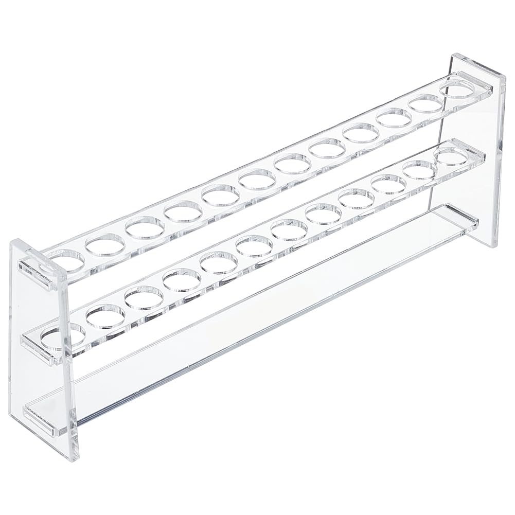 OLYCRAFT Soporte para Tubos de Ensayo de Acrílico Transparente 26x4.4x9cm 12 Orificios 10 ml