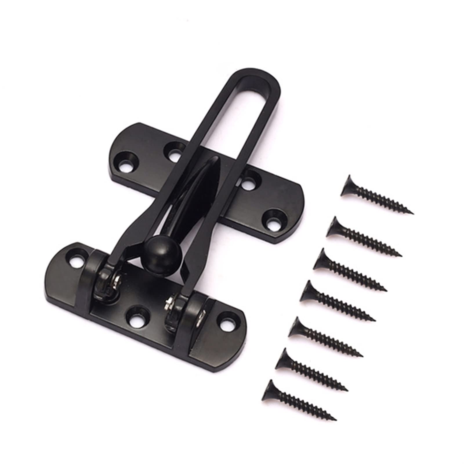 SFJSFIMQ Chain Lock Home Hotel Door Zinc Alloy Lock Security Guard Buckle Padlock Latch(Nero)