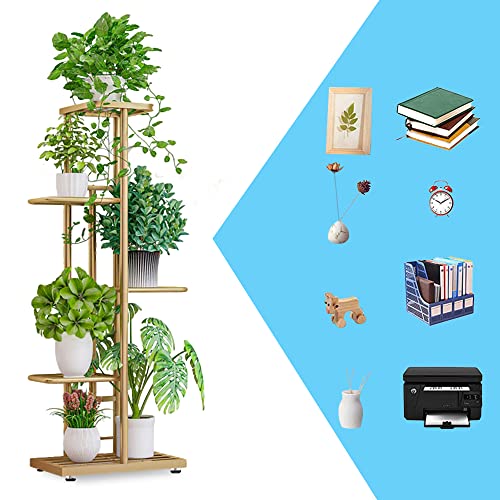 Ibequem 5-verdiepingen metalen plantenstandaard, meerdere bloempothouderplanken, plantenrek opbergorganizer display voor binnen en buiten, balkon of tuin (goudkleurig) - Afbeelding 4