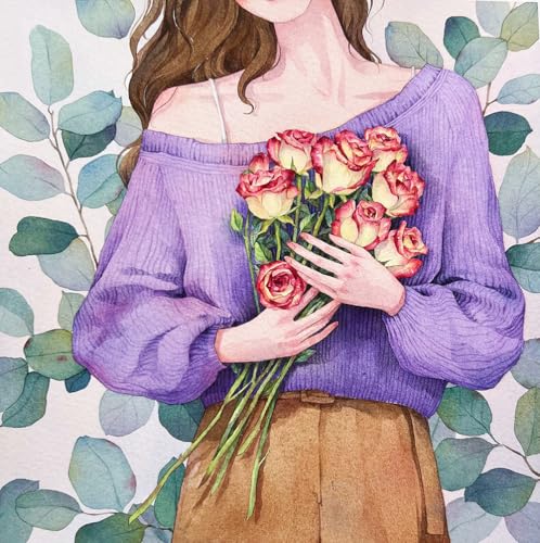 RGBMIX 8x11'' Watercoloring Paper 4 Sheets Painting Book Arts Water Coloring Pad Paint Stress-Relief Painting Pad for Long-Lasting Art Painting Supplies