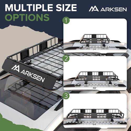 image for ARKSEN 64 x 34 x 6 Inch Universal Roof Rack with Extension, 600D Water