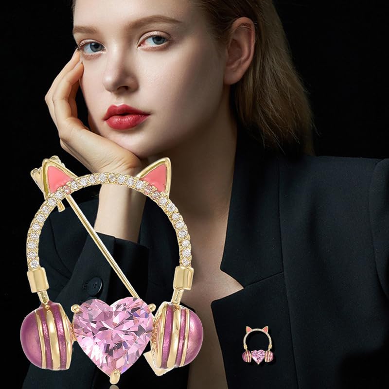 Image of Elegant Pearl Flower Designer Brooch Pins Broches Costume Jewelry For Women Fashion Christmas Gift (Headset)
