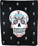 Infinity Republic - Sugar Skull Halloween Soft Fleece Throw Blanket - 50x60 Perfect for Living...