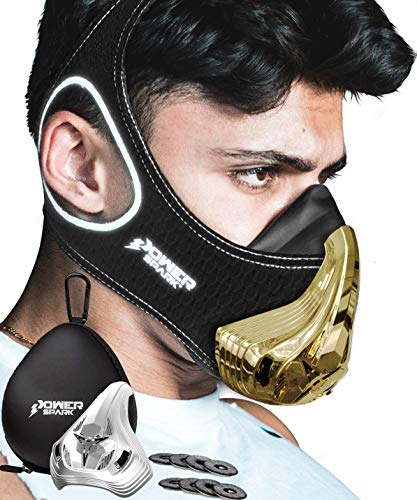 Training Mask Workout Resistance Breathing Trainer [16 Levels] Reflective with Air Filters, Bonus Case & Cover Boost Your Endurance Exercise in Fitness Gym Outdoor Sports Running Gear for Men Women