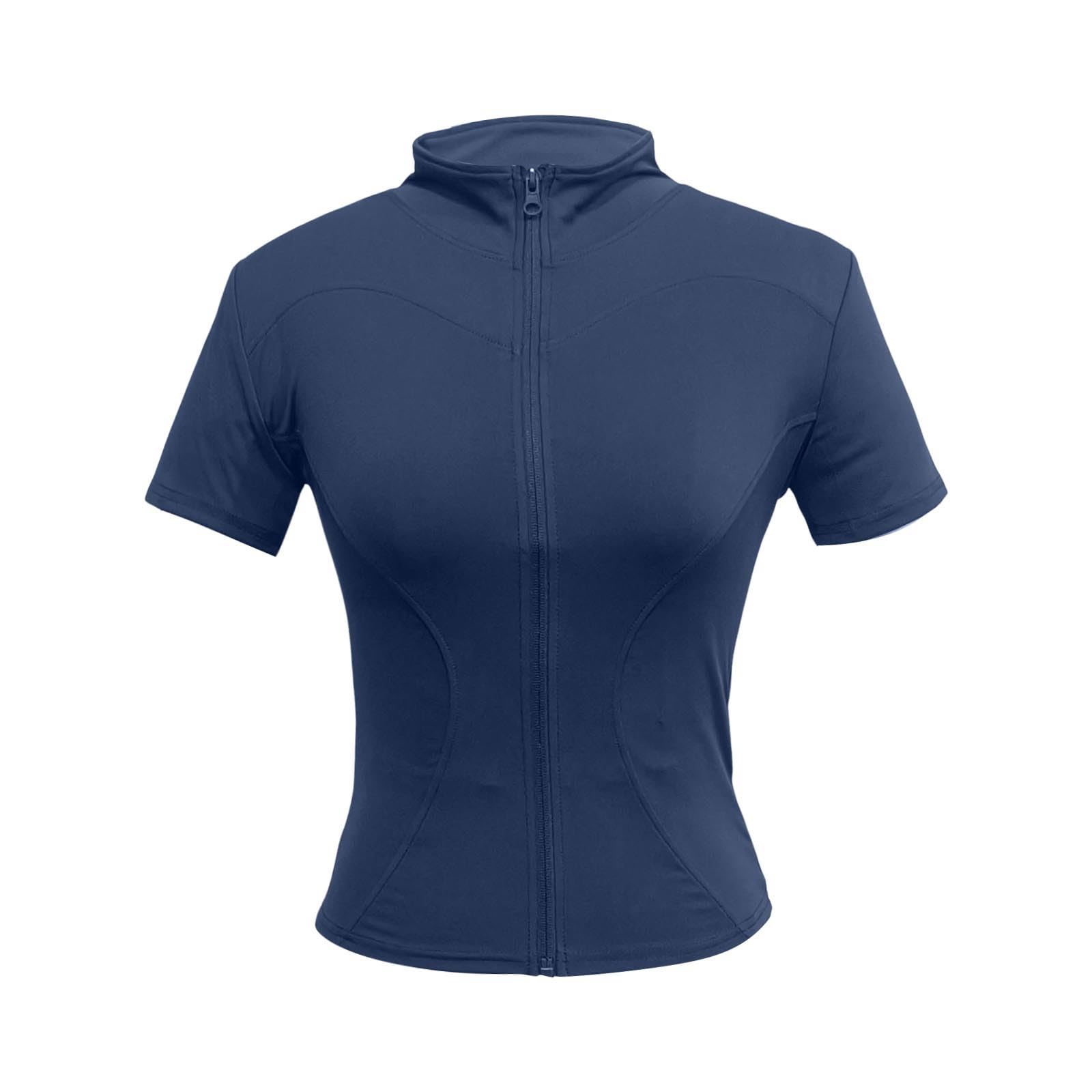 Generisch Freizeitjacke Damen Fitnessjacke Slim Fit Fitness Casual Kurzarm Sportjacke Yoga Top