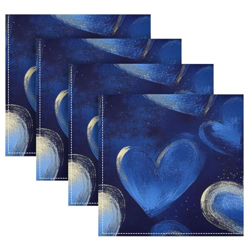 Servilletas de Tela Azules Corazón Paquete 6 Piezas 20x20 in miniatura 5