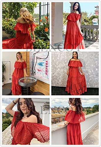 BLENCOT-Womens-Casual-Floral-Lace-V-Neck-Short-Sleeve-Long-Evening-Dress-Cocktail-Party-Maxi-Wedding-Dress