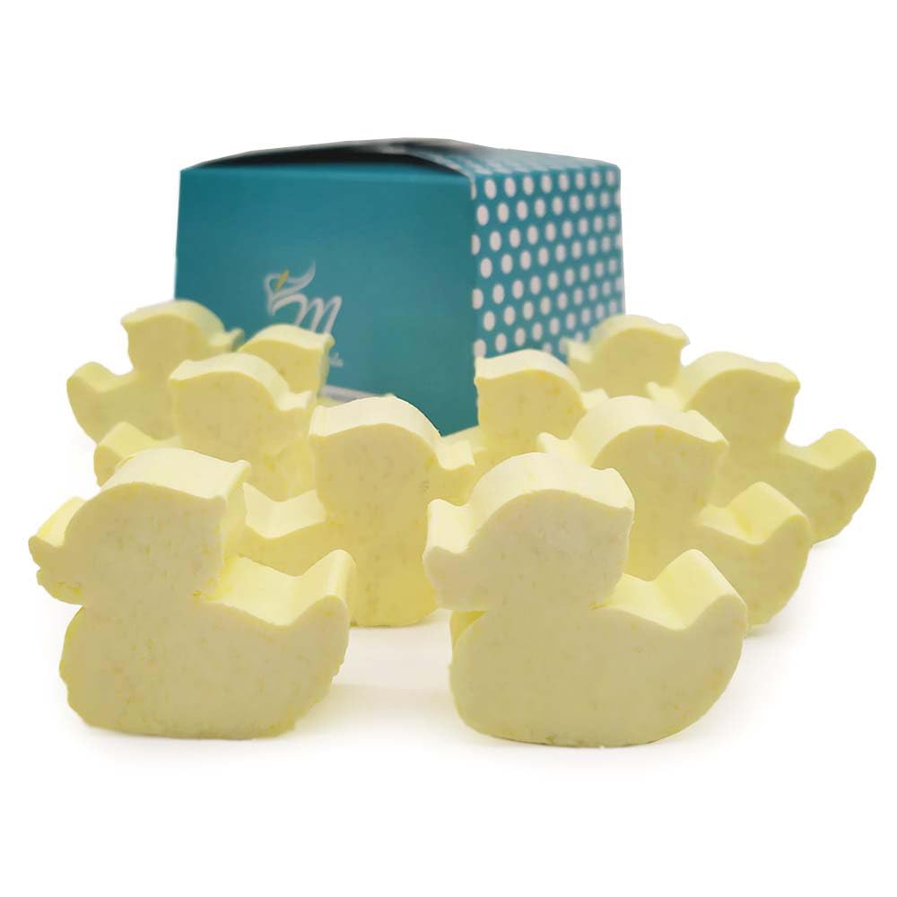Pack ahorro 100 uds. jabones aromáticos con forma de patito - Detalle para eventos - Regalo original para invitados - Boda, bautizo, comunión - Jabón glicerina con aroma a Pomelo