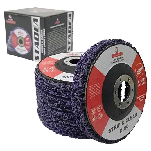 Stadea SDA102K Strip Clean Disc 4-1/2" Paint Rust Weld Stripper Remover Stripping Disc for Angle Grinder - Pack of 5, 7/8" Arbor