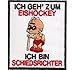 Eishockey Patch: Anti Schiedsrichter Aufbügler Hockey Bügelbild Bestickt für Trikot - Rocker Aufnäher - Geschenk Eishockey-Fan DIY Stoff-Applikation Shirt/Jacke/Tasche - Rot - 100x85mm