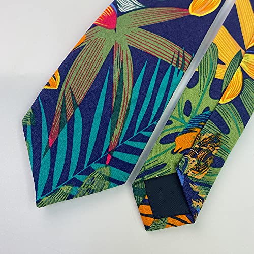 Image of Mantieqingway Floral Ties for Men Skinny Cotton Tie Flower Necktie