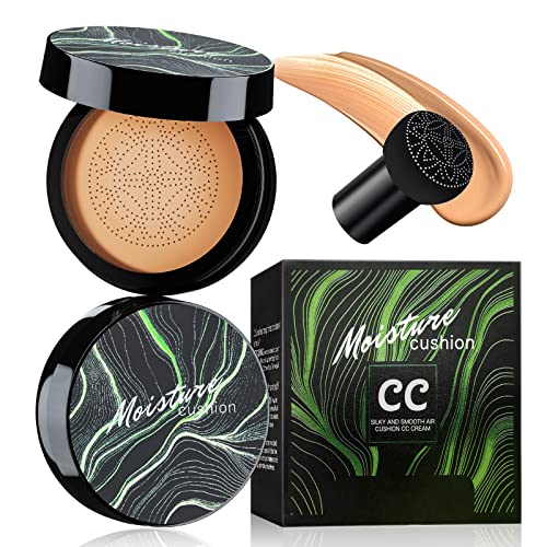Mushroom Head Air Cushion Cc Cream - Bb Cream Foundation Makeup Concealer Moisturizing Oil Control Waterproof, Long-Lasting Makeup Even Skin Tone, Makeup Base Primer For All Skin Types (Medium Deep) #TOP7