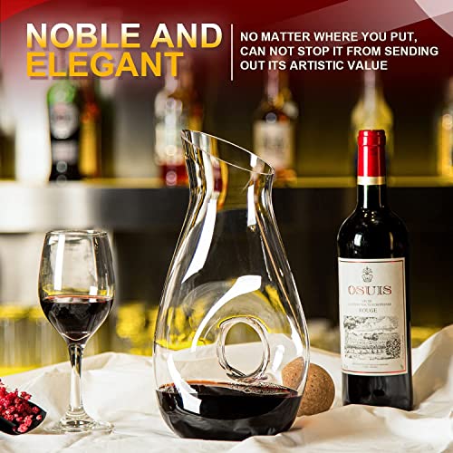 Yoxsuny Hollow Circle Wine Decanter - Decant With Elegance, 1500 Ml Lead-Free Crystal Clear Glass Red Wine Decanter Juice Container Wine Decanters And Carafes Good Looking Decanters For Wine Lovers #TOP1