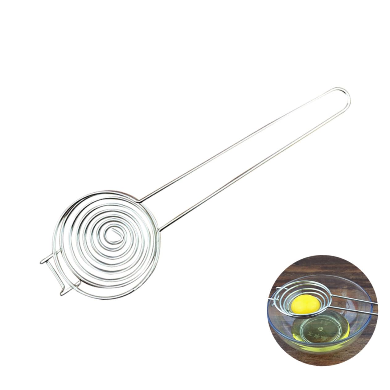 Garneck Yolk Separator Tool Egg White Filter Stainless Steel Non-slip to Clean Kitchen Utility