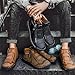 Matufit Shoes for Men,Men's Leather Waterproof Non-Slip Fashionable Orthopedic Shoes,Side Zip Slip-On Flats, for Winter (Black,8.5)