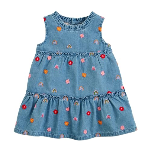 Mud Pie Girls Rainbow Flower Emb Dress