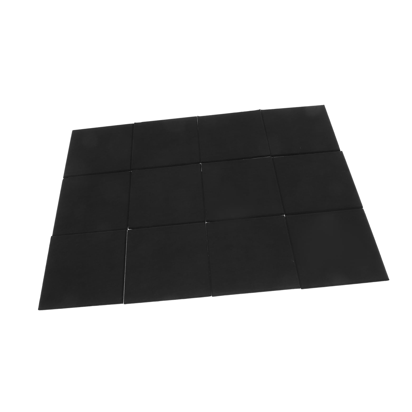Panel Acústico Autoadhesivo 12 Piezas Negro de Poliéster para Pared