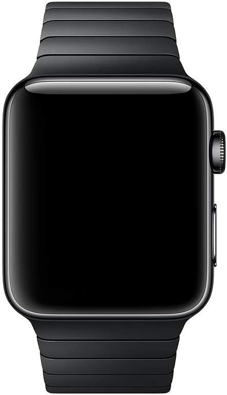Smartwatch Metal Band Stainless Steel Compatible for Apple Watch Series 3/2/1 (42mm) Serie SE 6/5/4 (44mm) Butterfly Clasp Business (Black)