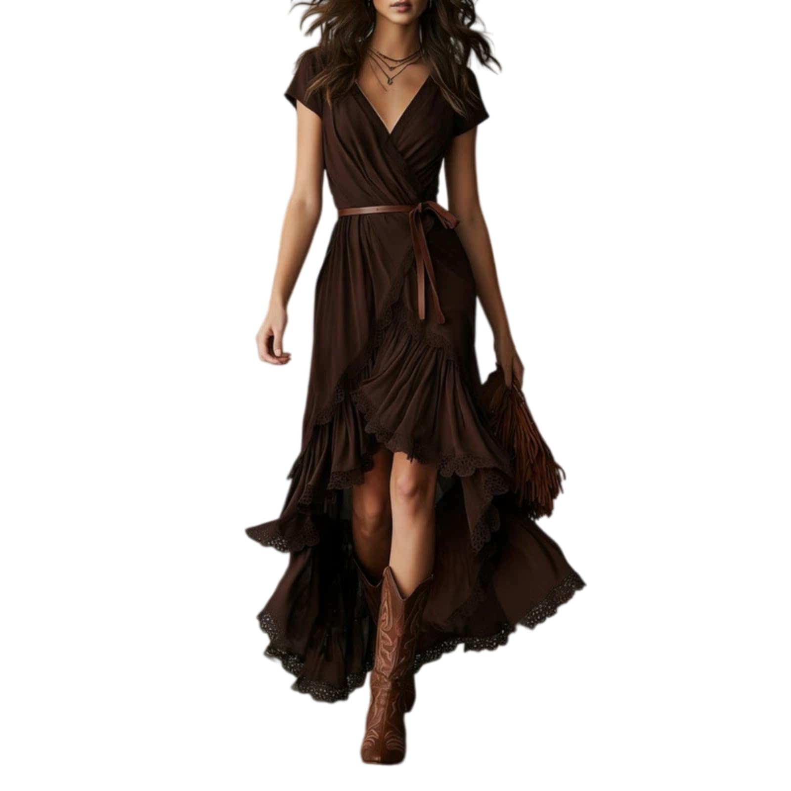 Vestido Maxi Bohemio V, Estampado Floral Verano Playa