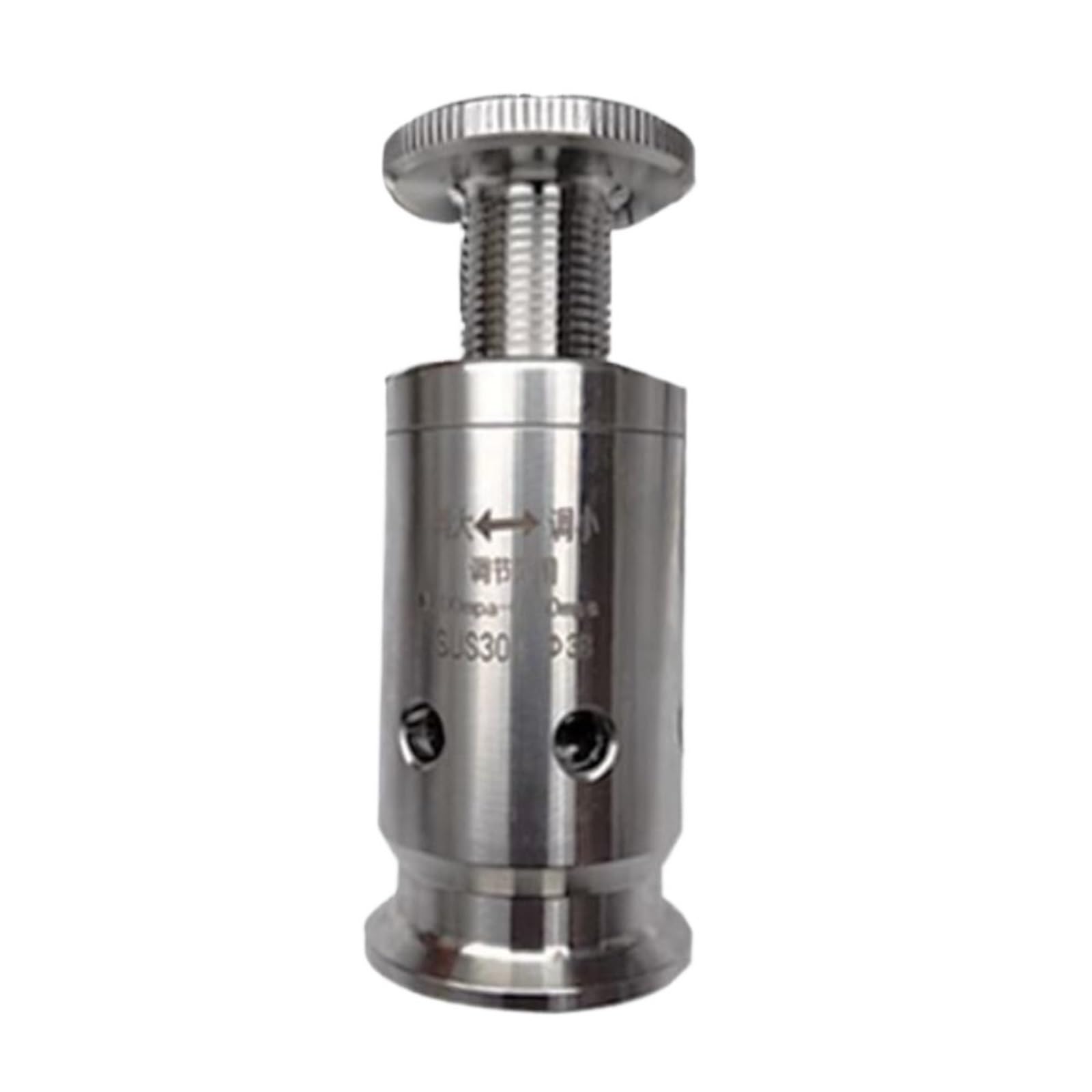 Kjbdqqh K50.5mm Adjustable Pressure Relief Valve 1.5" 2" Tri Clamp 0.3-4 Bar Adjustable Pressure Relief Safety Valve Stainless Steel Brewing Fermenter Keg For Home(K50.5mm)