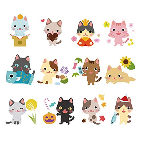 Preisvergleich Produktbild 12 teile / satz Nette Katze Wandaufkleber Katze Schalter Aufkleber Wandaufkleber Wohnkultur Für Wohnzimmer Kinderzimmer Schalter Aufkleber-in Wandaufkleber 30 * 60 cm