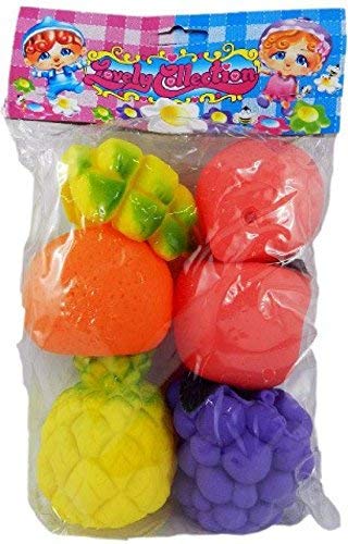 B&B E-Mart 6 Colorful Soft and Squeezy Sensory Toys - Fruit Banana, Grapes, Pineapple Etc Bath Toys for Kids Teething Toy for Kids Toddlers (B07WZNMPG2) Amazon Price History, Amazon Price Tracker