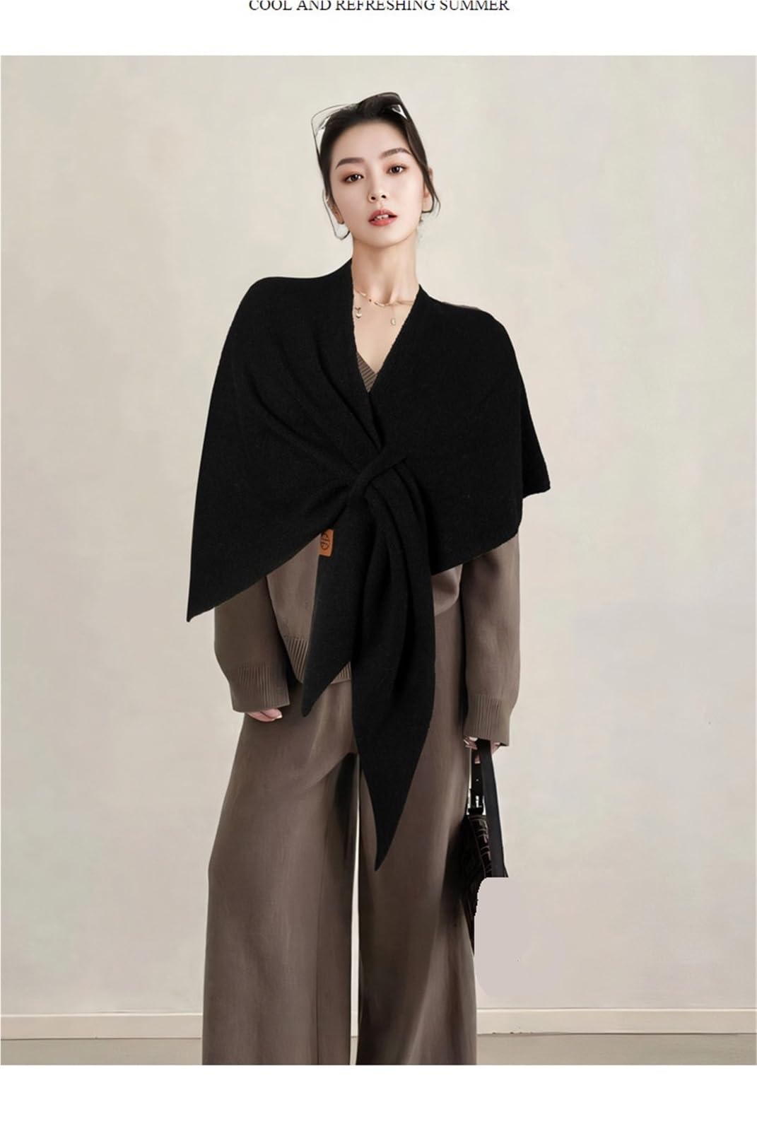 Murou Fashion Shawl, Pashmina Shawl Wraps for Women Cardigan Cape Wool Cashmere Sweater Triangle Scarf