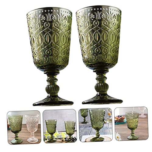 Gobelets à vin de table rétro Zerodeko en verre ciselé haut de gamme - 3