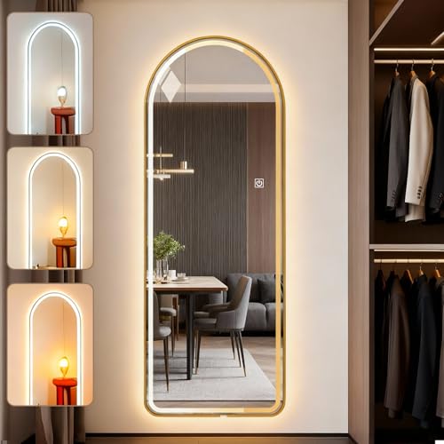 Lista de Espejos de Cuerpo Completo Walmart - 5 favoritos. 49 Dopwii Espejo de Cuerpo Completo con Luz LED 120x40 cm,Iluminación Tricolor Ajustable,Diseño arqueado Moderno,Espejo Grande de Cuerpo Completo,Espejo de Pared de Lujo para...