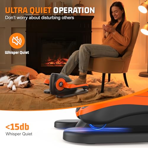 Image of Under Desk Elliptical Machine, Leg Exerciser While Sitting for Seniors with Remote Control & 12-Speeds, Quiet Portable Electric Seated Pedal Exerciser Machine for Home Office