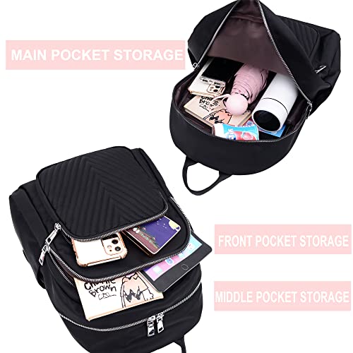 Bmvmb Women Backpack Nylon Shoulder Bag Casual Lightweight Backpacks Rucksack Daypack For Women(Black (Large Size)) #TOP1