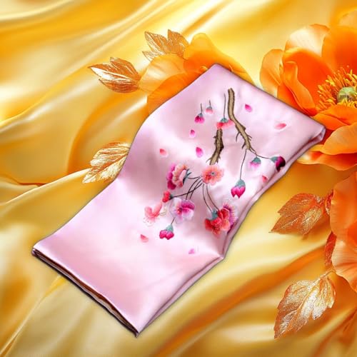 Châle en soie double couche brodé main HangErFeng rose de luxe