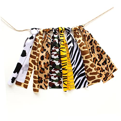 Cabilock Baby Birthday Party Banner 1PC Leopard Print Hanging Bunting Cozy Decor for Baby Shower Home Decor