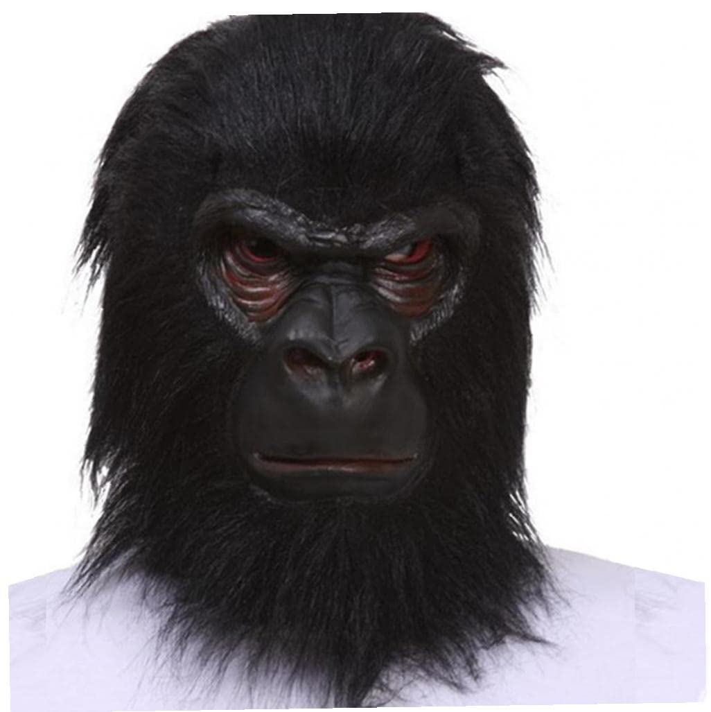 Casiler Unisex Black Halloween Latex Gorilla Mask Adult Full Face Funny Animal Mask Monkey Halloween Party Cosplay Props