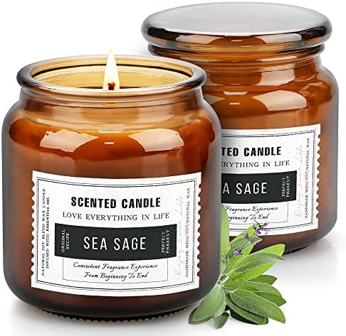 2 Pack Candles Gifts for Women, 31 Oz Sage Candles for Home Scented Soy Wax Large Jar Aromatherapy Candles for Cleansing House, Ideal Birthday and Mother's Day Gifts for Mom, Wife, Girlfriend, Sister