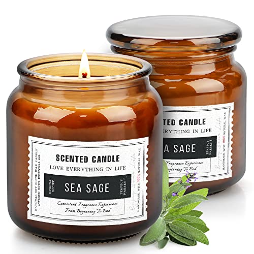 2 Pack Candles Gifts For Women, 31 Oz Sage Candles For Home Scented Soy Wax Large Jar Aromatherapy Candles For Cleansing House, Ideal Birthday And Mother's Day Gifts For Mom, Wife, Girlfriend, Sister #TOP1